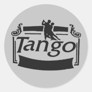 タンゴのダンサーのデザイン! ラウンドシール
