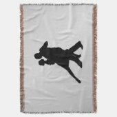 タンゴダンサーのシルエット2シルバー スローブランケット (正面縦)