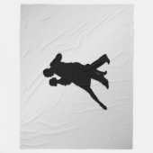 タンゴダンサーのシルエット2シルバー フリースブランケット (正面)