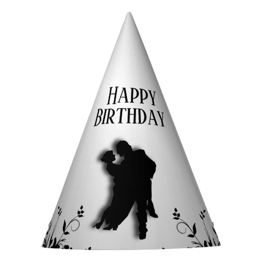タンゴダンサーズシルエット1誕生日 パーティーハット (正面)