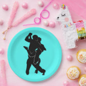 タンゴダンサーターコイズ紙プレート選択カラー ペーパープレート (パーティー)