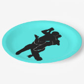 タンゴダンサーターコイズ紙プレート選択カラー ペーパープレート (アングル)