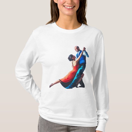 タンゴダンサー – 手絵画の Tシャツ (正面)