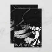 タンゴダンスアールヌーボーブラックマーブル 招待状 (正面/裏面)