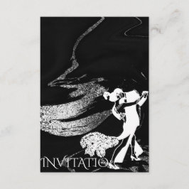 タンゴダンスアールヌーボーブラックマーブル 招待状