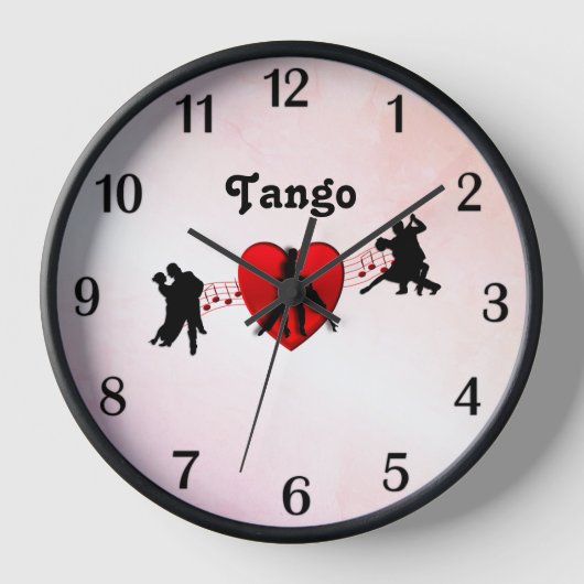 タンゴダンスIハートニューツイストデザインナンバーズ 壁時計 (正面)
