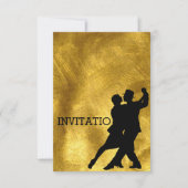 タンゴフラメンコラテンダンスゴールデンフォイル 招待状 (正面)