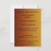 タンゴフラメンコラテンダンスパーティーブラウン 招待状 (裏面)