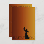 タンゴフラメンコラテンダンスパーティーブラウン 招待状 (正面/裏面)