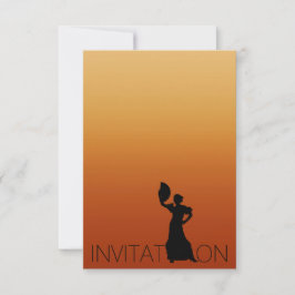 タンゴフラメンコラテンダンスパーティーブラウン 招待状