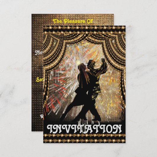 タンゴラテンダンスパーティの招待状 招待状 (正面/裏面)