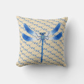 タンゴージャスな青いトンボ クッション (正面)