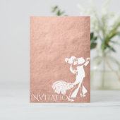 タンゴ クラシック ダンス ピンク ローズ ゴールド ホワイト 招待状 (スタンド正面)