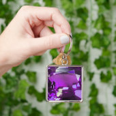 タンザナイトジェムストーンパープル キーホルダー (手)