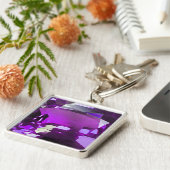 タンザナイトジェムストーンパープル キーホルダー (側面)