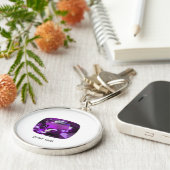 タンザナイトジェムストーンパープル キーホルダー (側面)