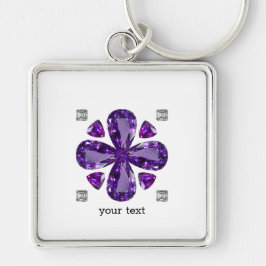 タンザナイトダイヤモンドアートパープル キーホルダー