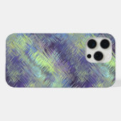 タンザナイトブルーのリキッド柄 iPhoneケース (裏面横)