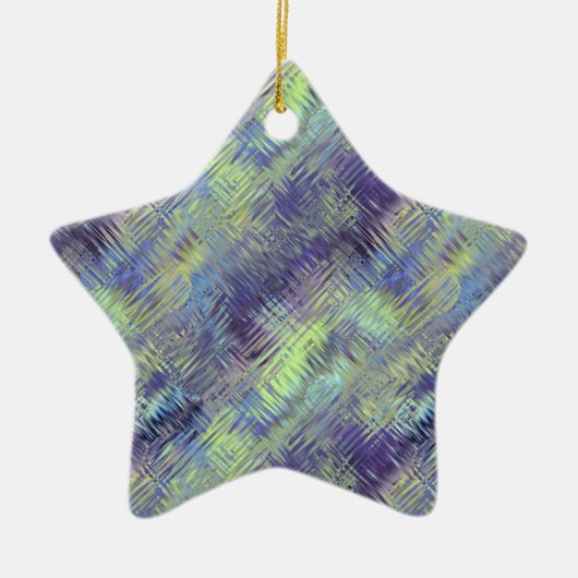 タンザナイトブルー液体パターン セラミックオーナメント (正面)