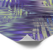 タンザナイトブルー液体パターン ポスター (角)