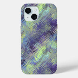 タンザナイトブルー液体パターン iPhone 15ケース