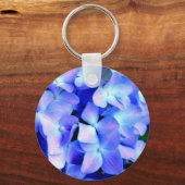 タンザナイト紫紫陽花、青紫マゼンタの花 キーホルダー (正面)