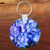 タンザナイト紫紫陽花、青紫マゼンタの花 キーホルダー (正面)