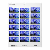 タンザナイト紫紫陽花、青紫マゼンタの花 ラベル (フルシート)