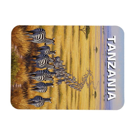 タンザニアおもしろいセレンティ国立公園ゼブラ マグネット (横)