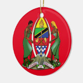 タンザニアのクレストクリスマスオーナメント セラミックオーナメント (左)