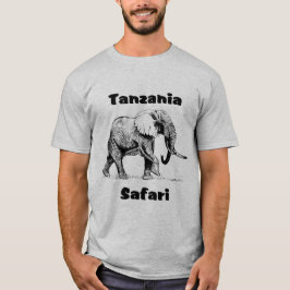 タンザニアのサファリ象のTシャツ Tシャツ