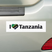 タンザニアの国旗が好き バンパーステッカー (車上)