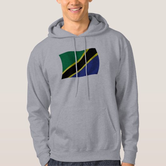 タンザニアの国旗Tシャツ パーカ (正面)