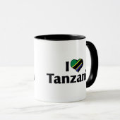 タンザニアの旗が好き マグカップ (正面右)