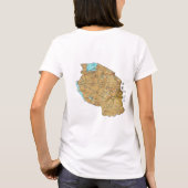 タンザニアの旗と地図とテキストのTシャツ Tシャツ (裏面)