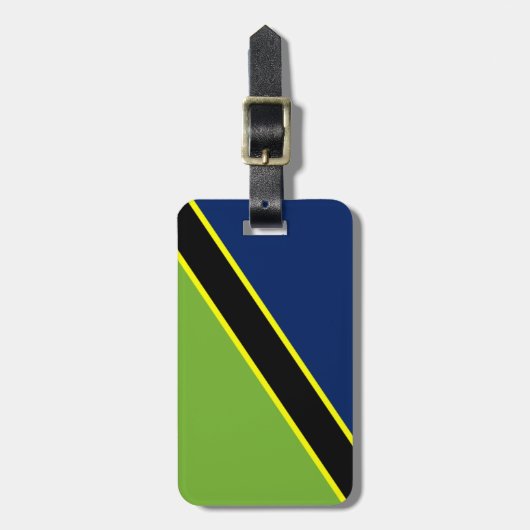 タンザニアの旗の荷物のラベル ラゲッジタグ (正面縦)