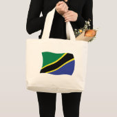 タンザニアの旗トートバッグ ラージトートバッグ (正面(商品))