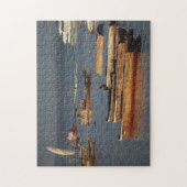 タンザニアの湖に浮かぶフーズ ジグソーパズル (縦)