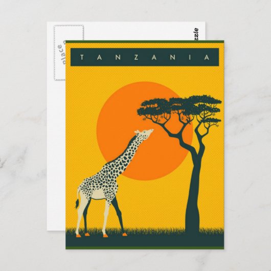 タンザニアを訪ねて ヴィンテージ旅行 ポストカード (正面/裏面)
