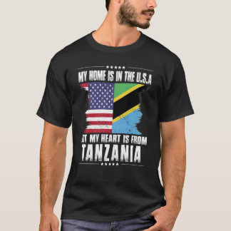 タンザニアアメリカンパトリオットウ誇りを持ったォンダホームハート Tシャツ