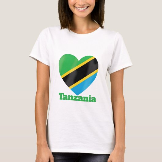 タンザニアハート国旗 Tシャツ (正面)