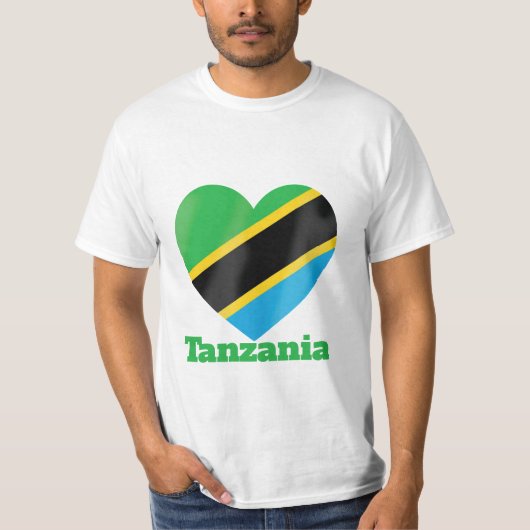 タンザニアハート国旗Tシャツ Tシャツ (正面)