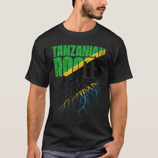 タンザニアルーツタンザニア伝統国旗 Tシャツ (正面)