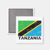 タンザニアヴィンテージ国旗 マグネット (正面/裏面)