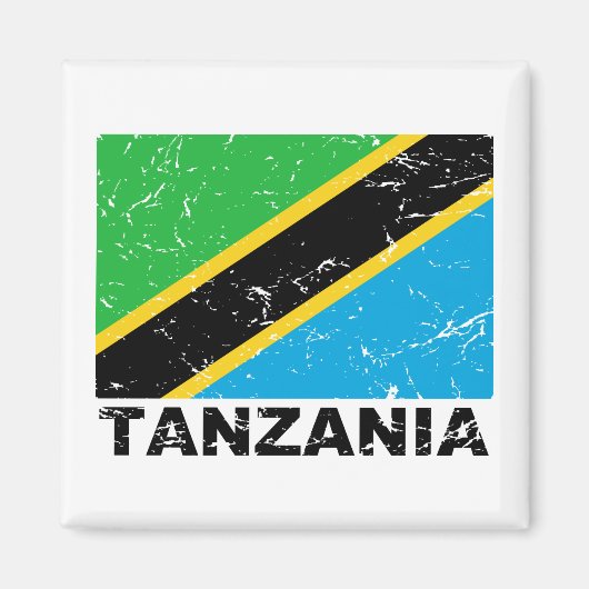 タンザニアヴィンテージ国旗 マグネット (正面)