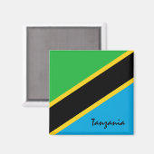 タンザニア国旗とアフリカの休日/スポーツファン マグネット (正面/裏面)