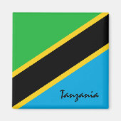 タンザニア国旗とアフリカの休日/スポーツファン マグネット (正面)