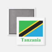 タンザニア国旗と名称 マグネット (正面/裏面)