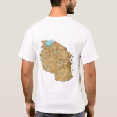 タンザニア国旗と地図Tシャツ Tシャツ (裏面)