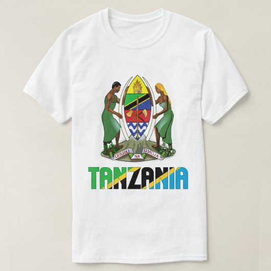 タンザニア国旗と軍国愛国映画 Tシャツ (デザイン正面)